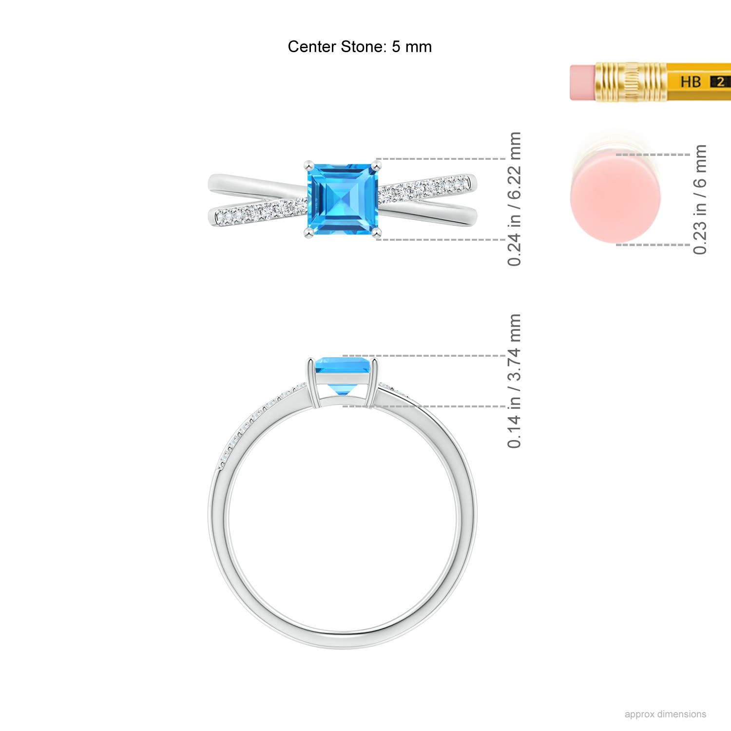 AAAA - Swiss Blue Topaz / 0.92 CT / 14 KT White Gold