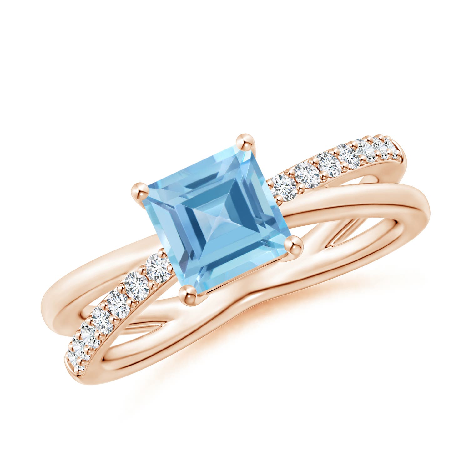 A - Swiss Blue Topaz / 1.55 CT / 14 KT Rose Gold