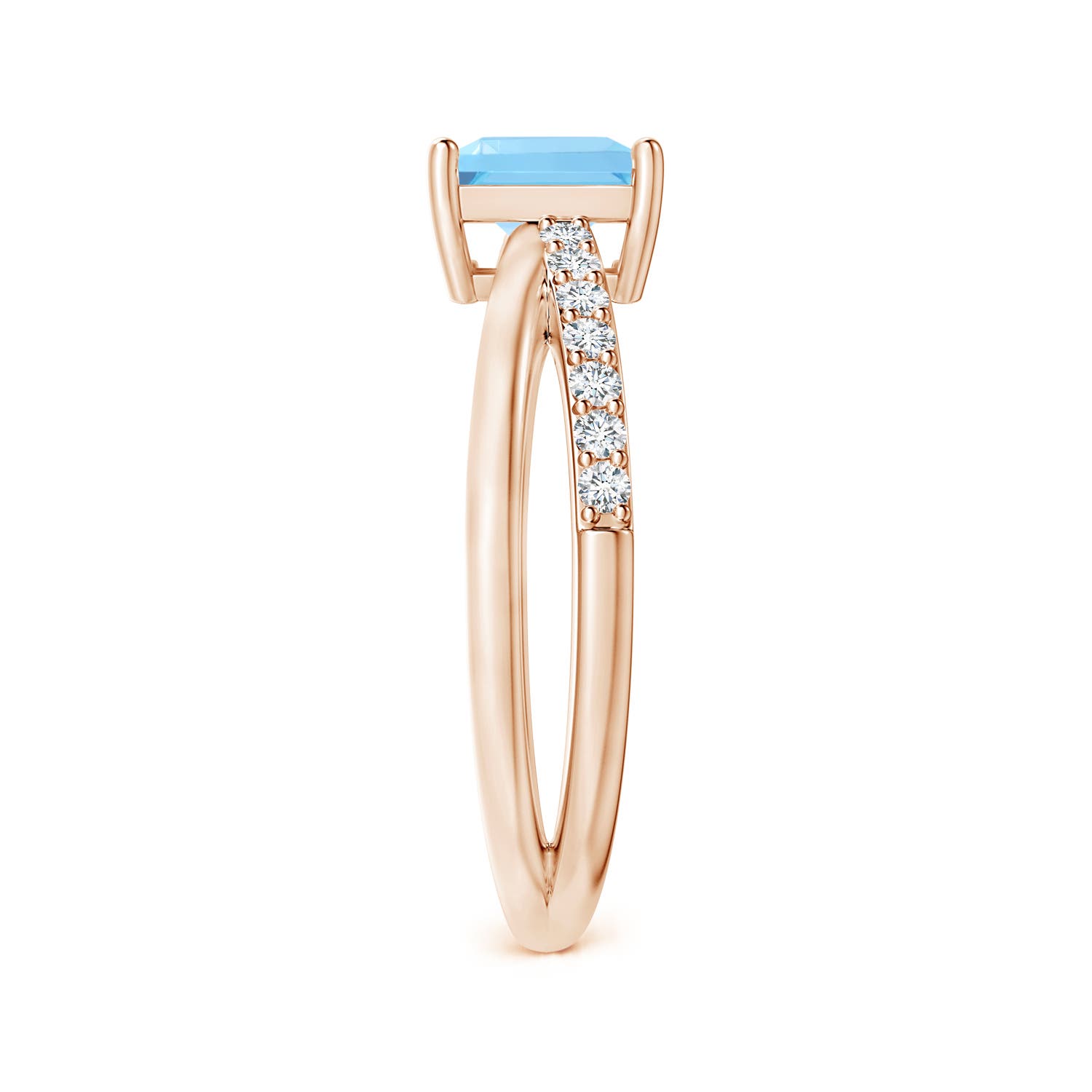 A - Swiss Blue Topaz / 1.55 CT / 14 KT Rose Gold