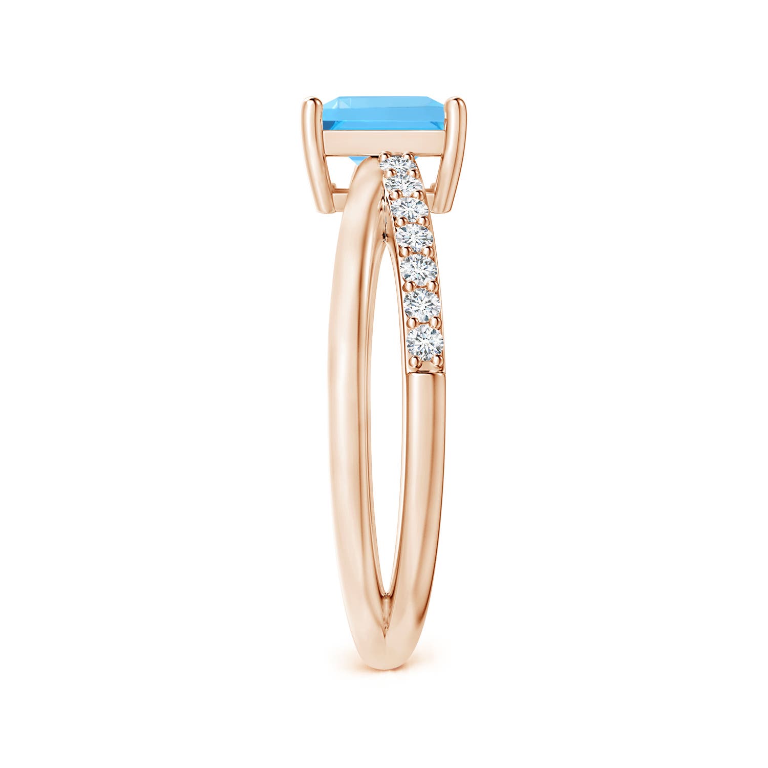 AAA - Swiss Blue Topaz / 1.55 CT / 14 KT Rose Gold