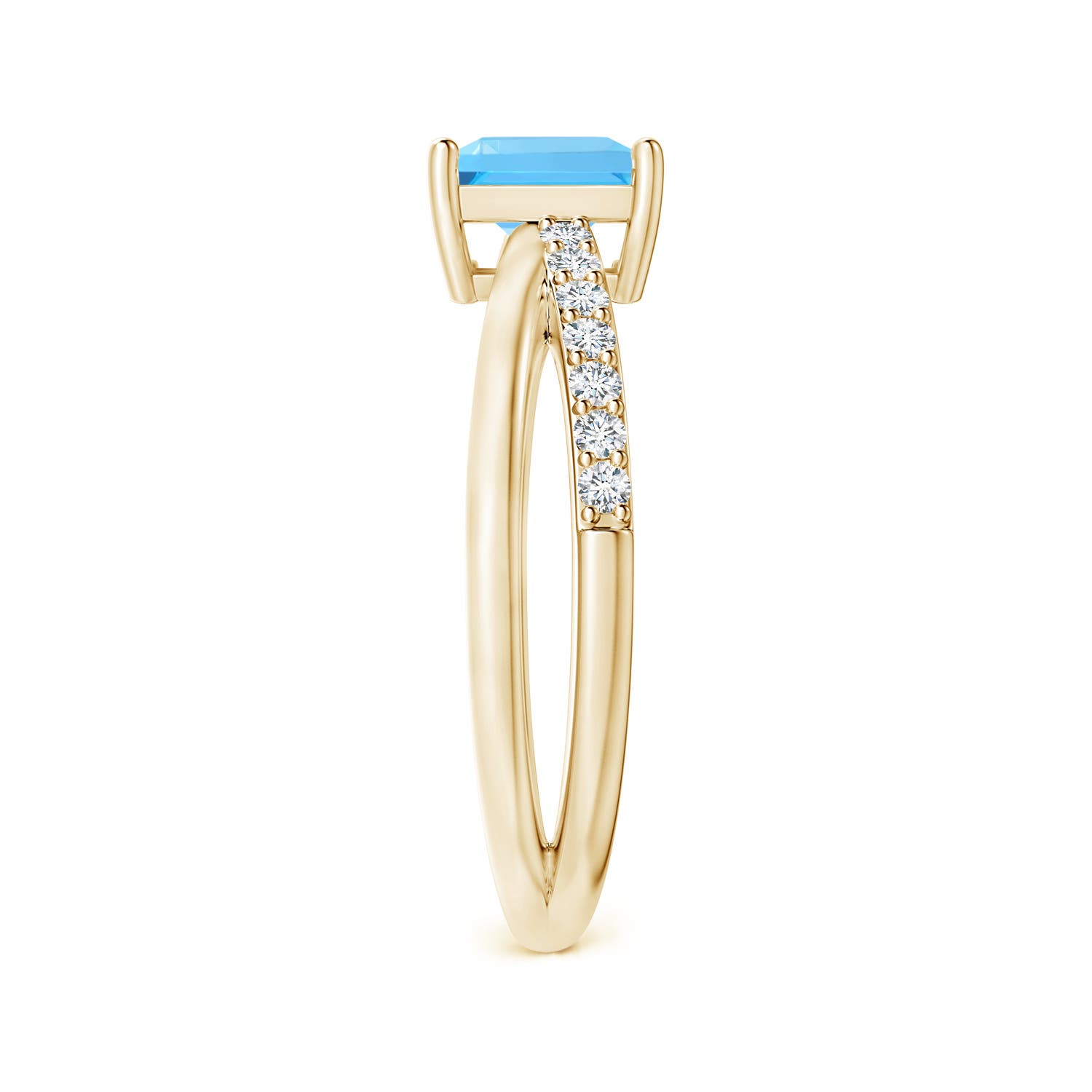 AAA - Swiss Blue Topaz / 1.55 CT / 14 KT Yellow Gold