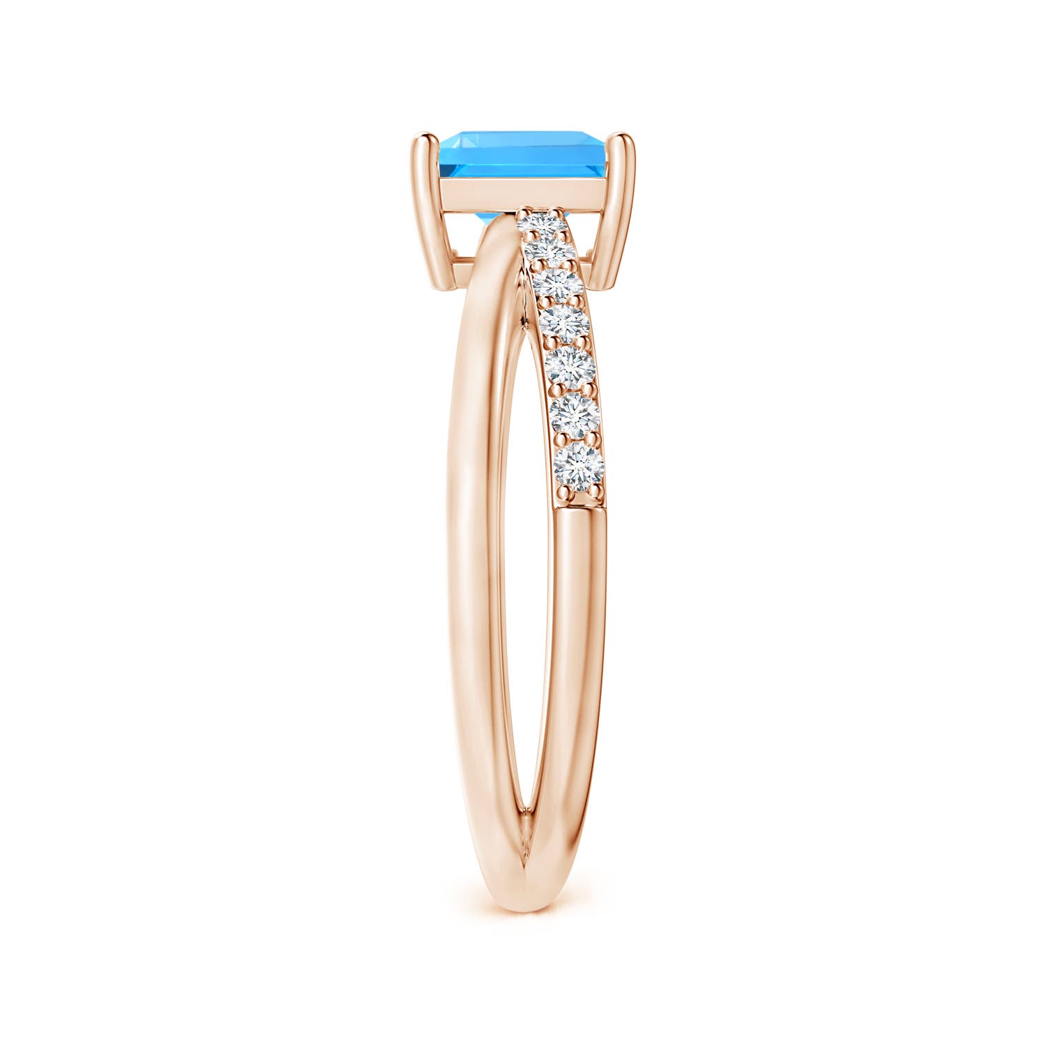 AAAA - Swiss Blue Topaz / 1.55 CT / 14 KT Rose Gold