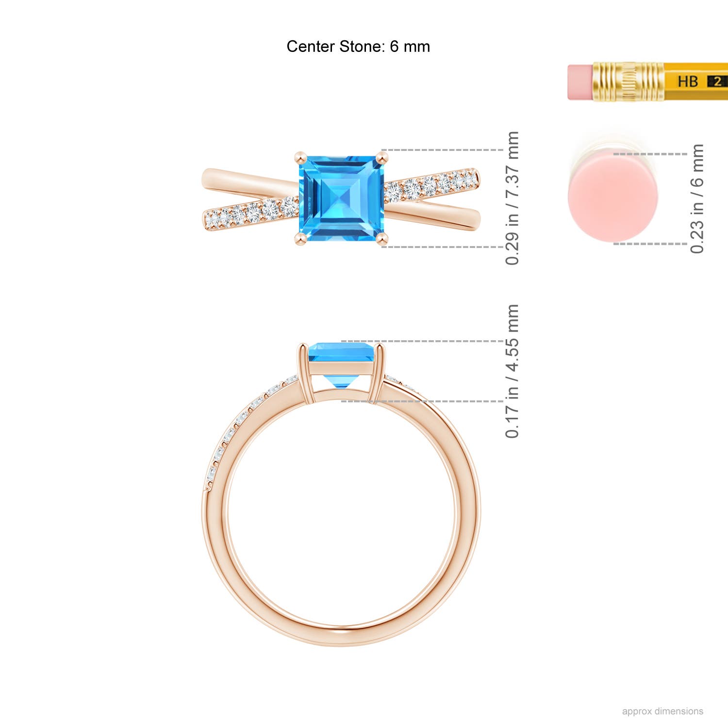 AAAA - Swiss Blue Topaz / 1.55 CT / 14 KT Rose Gold