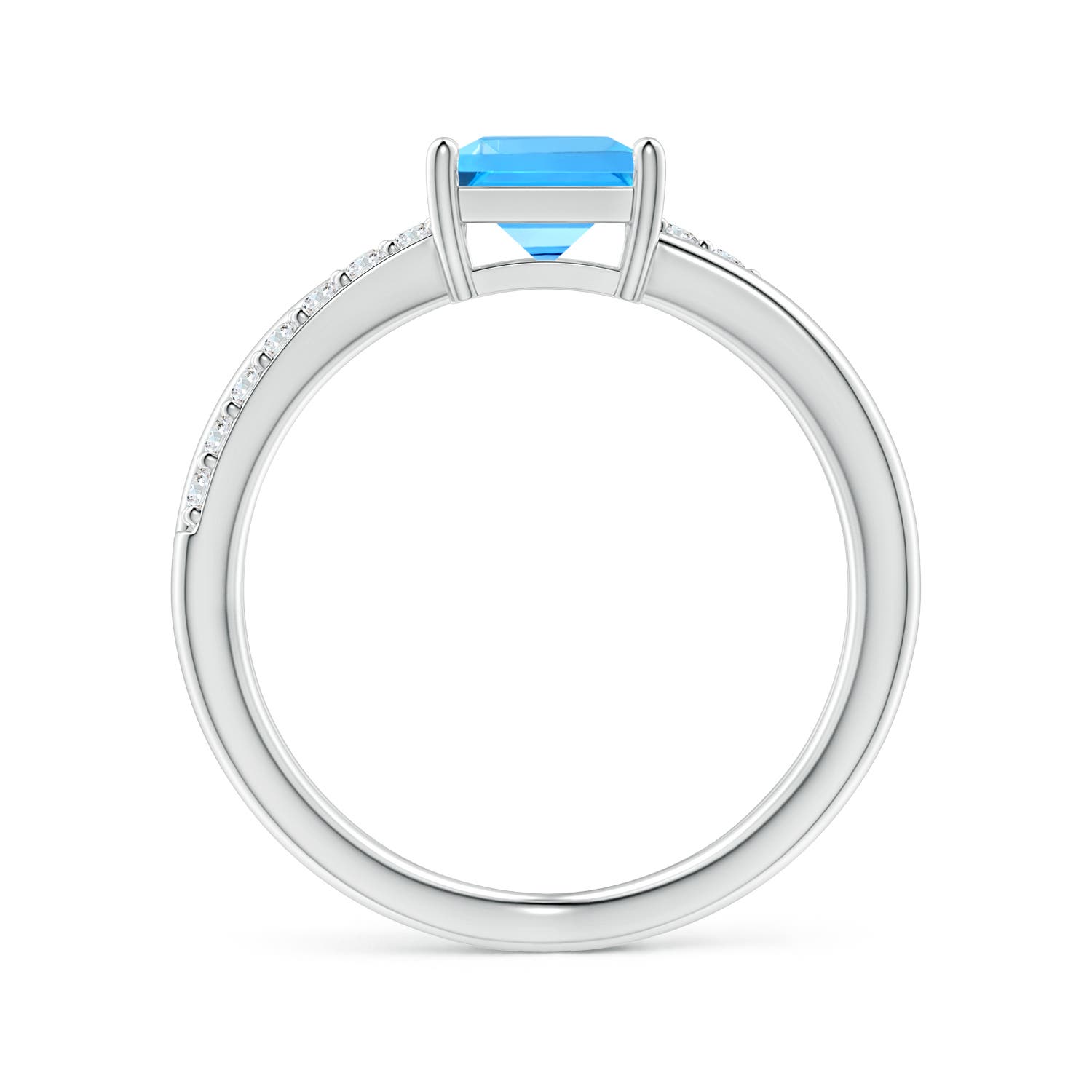 AAAA - Swiss Blue Topaz / 1.55 CT / 14 KT White Gold