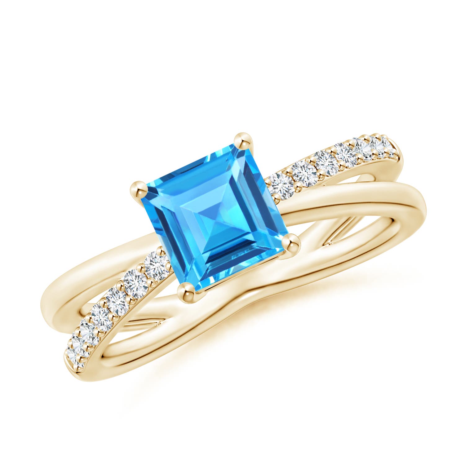 AAAA - Swiss Blue Topaz / 1.55 CT / 14 KT Yellow Gold