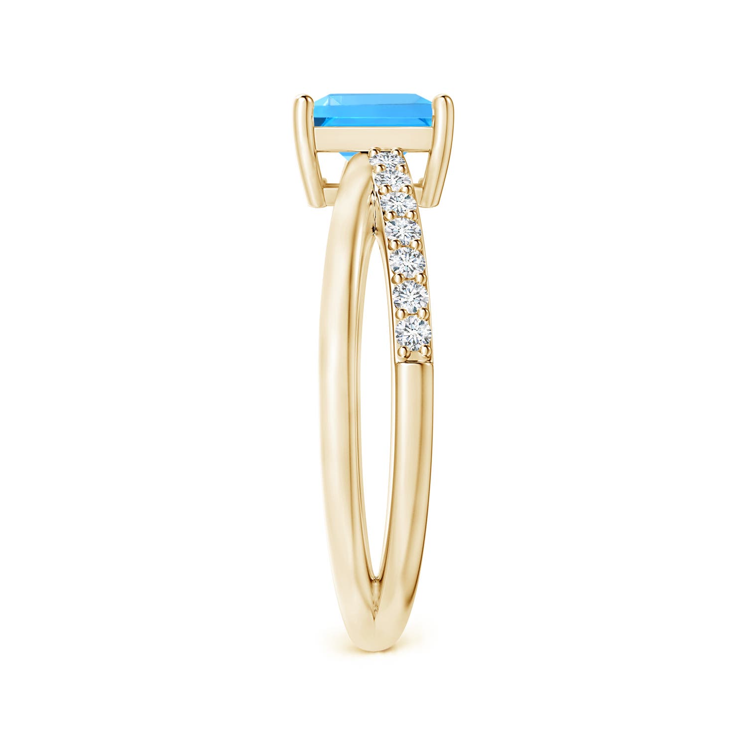 AAAA - Swiss Blue Topaz / 1.55 CT / 14 KT Yellow Gold