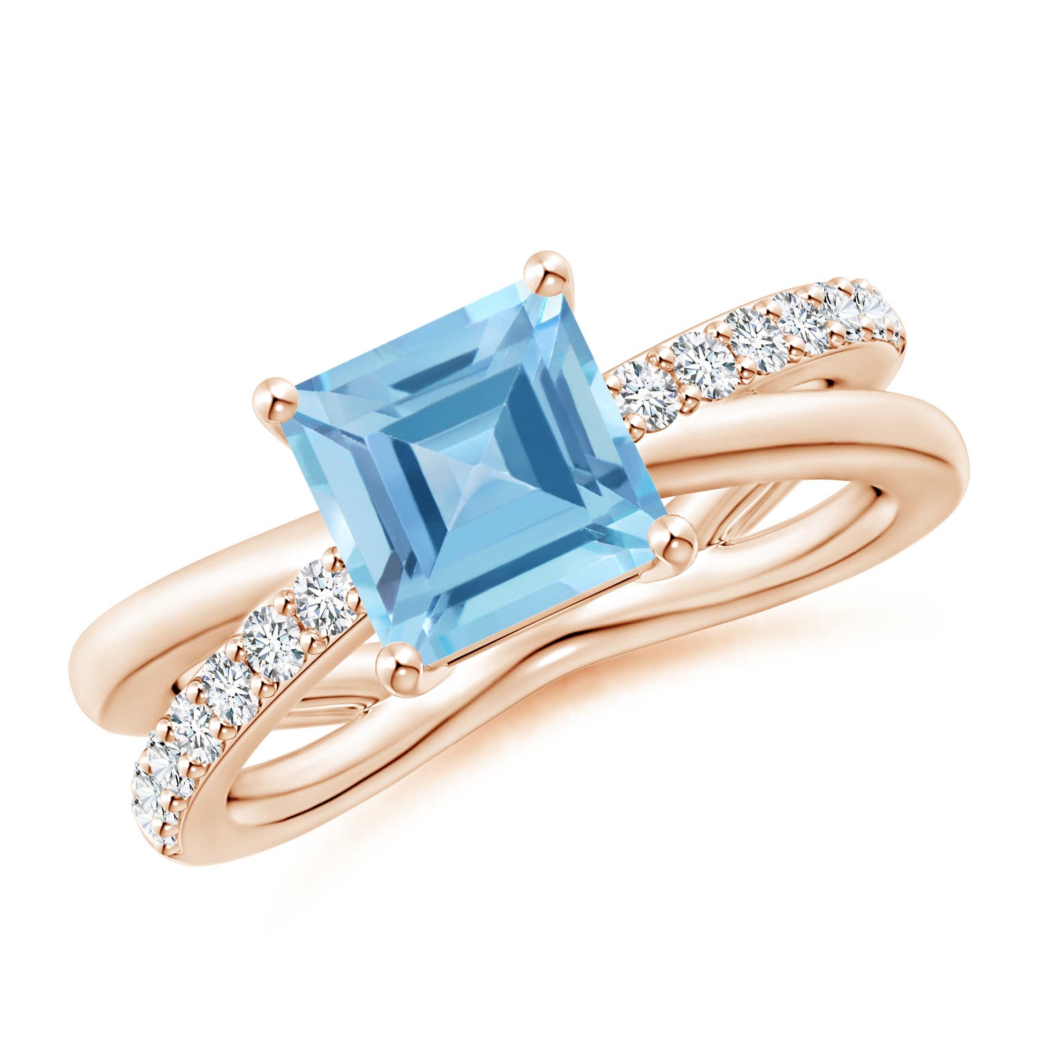 A - Swiss Blue Topaz / 2.45 CT / 14 KT Rose Gold