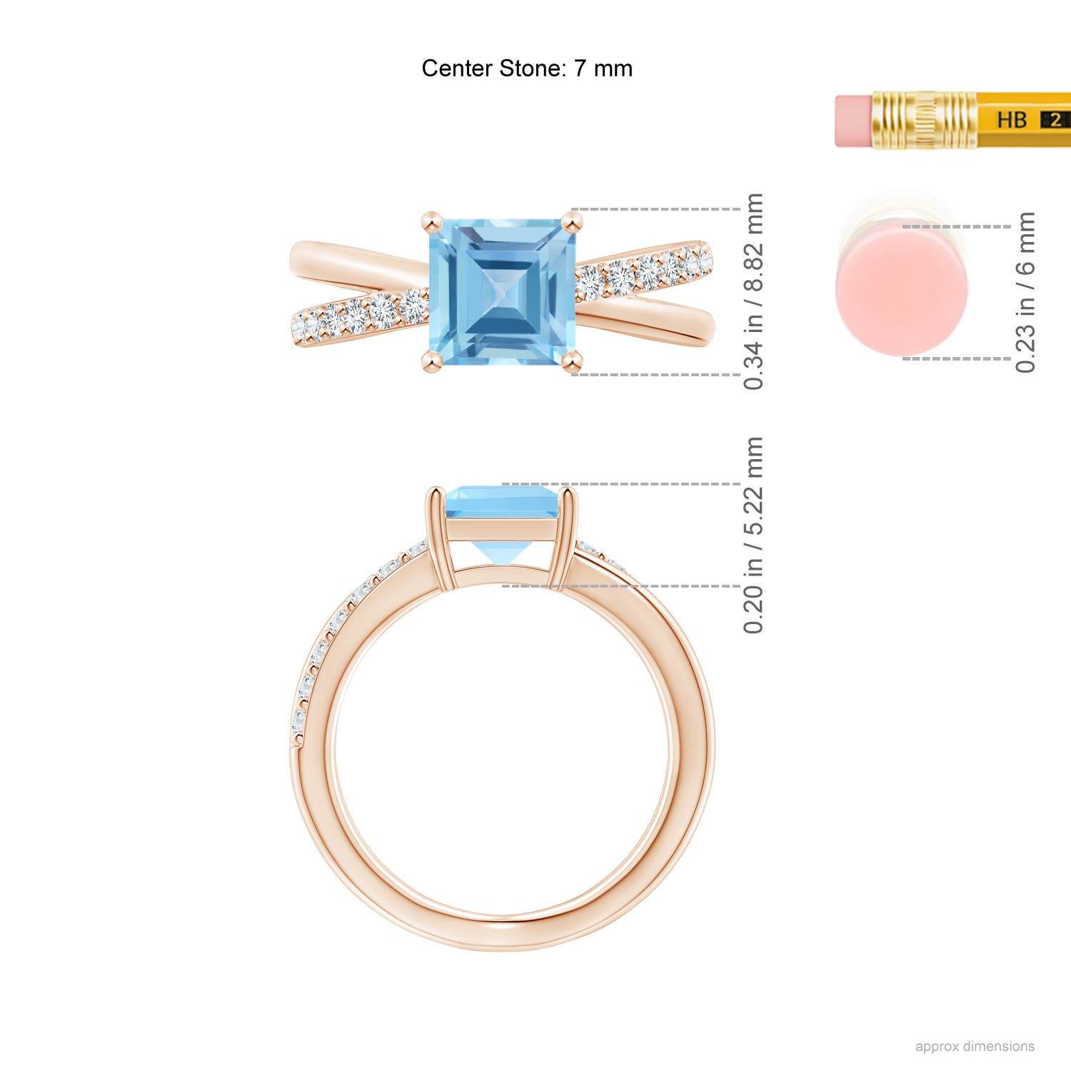 A - Swiss Blue Topaz / 2.45 CT / 14 KT Rose Gold