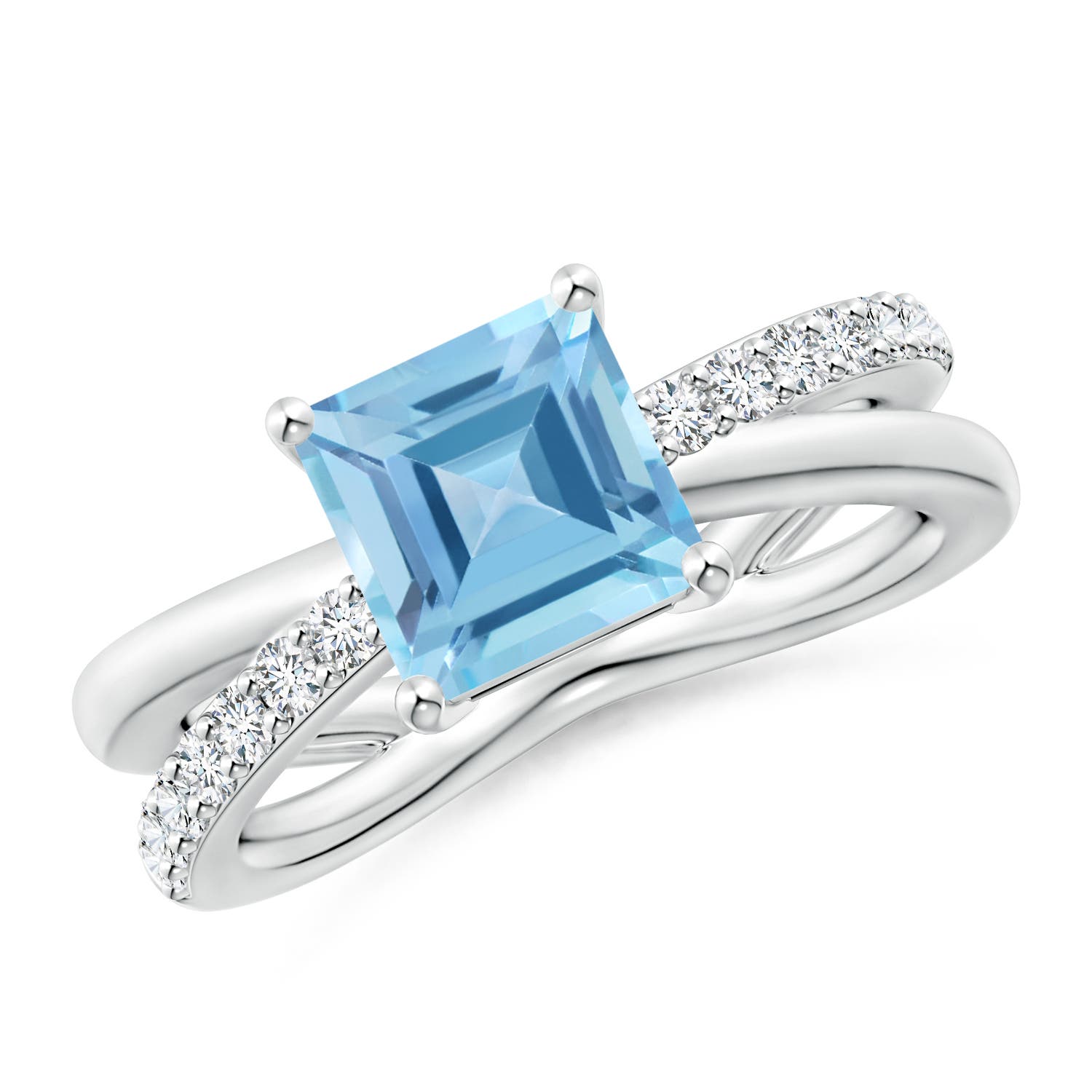 A - Swiss Blue Topaz / 2.45 CT / 14 KT White Gold