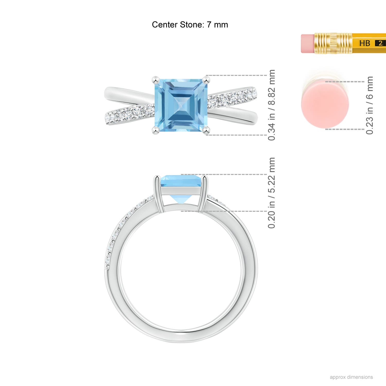 A - Swiss Blue Topaz / 2.45 CT / 14 KT White Gold