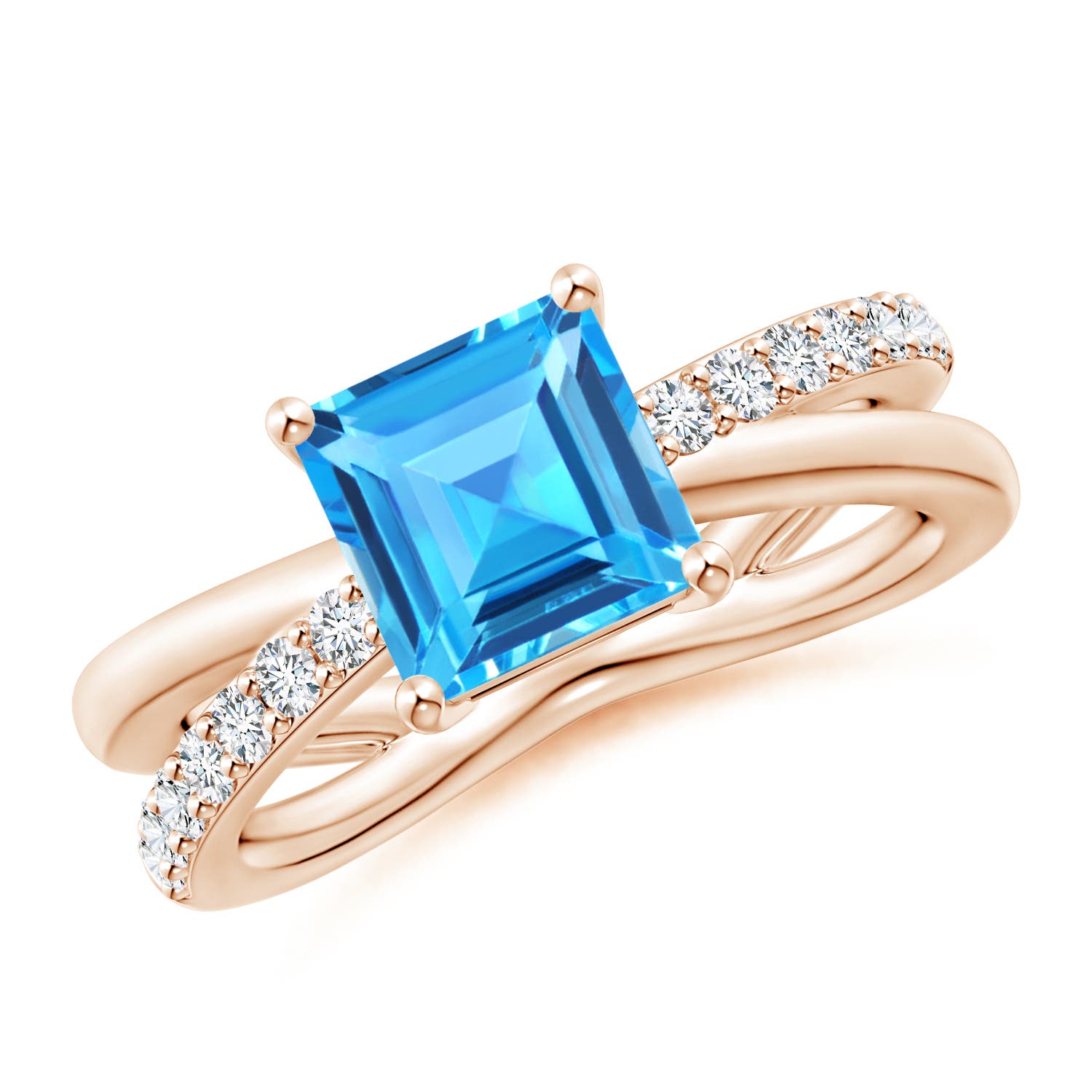 AAAA - Swiss Blue Topaz / 2.45 CT / 14 KT Rose Gold