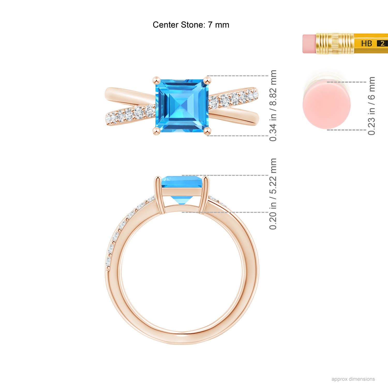 AAAA - Swiss Blue Topaz / 2.45 CT / 14 KT Rose Gold