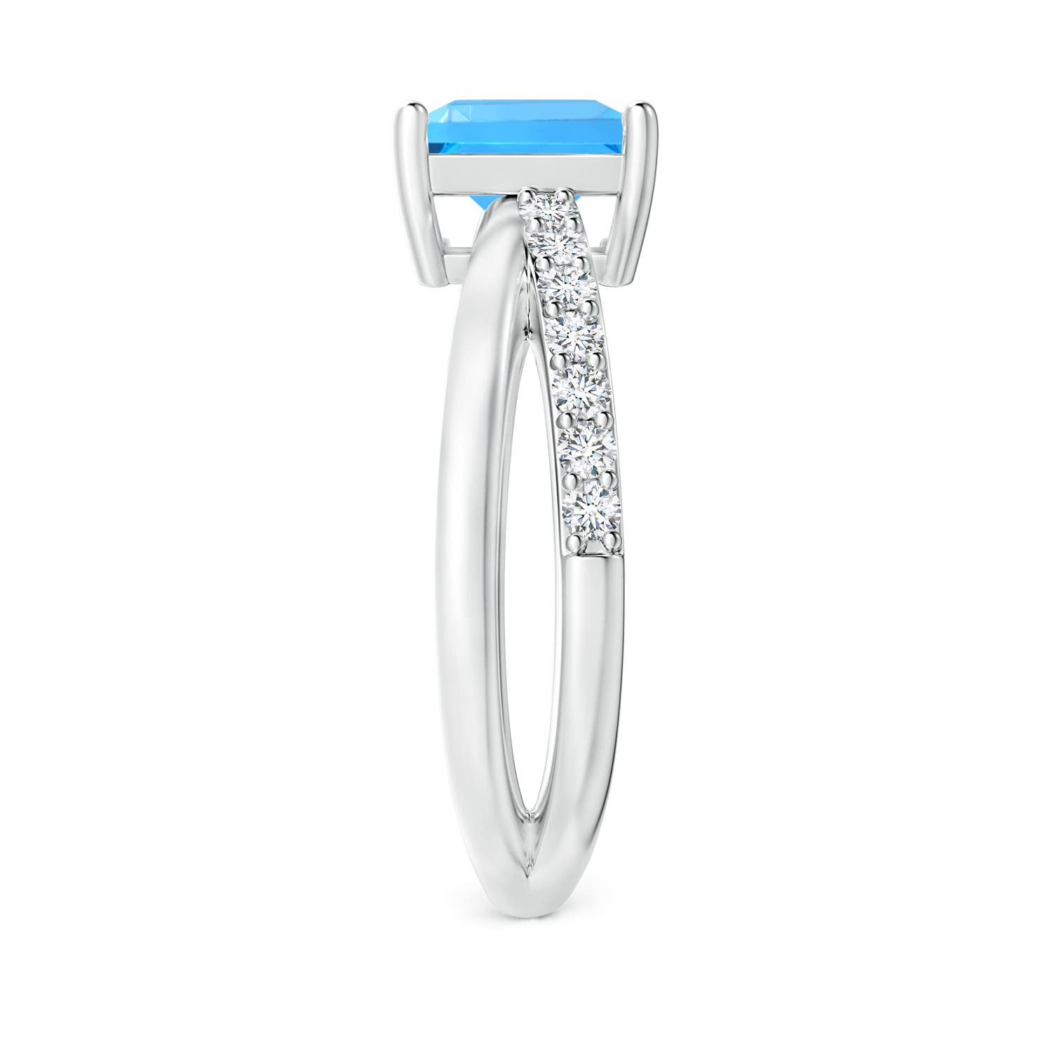 AAAA - Swiss Blue Topaz / 2.45 CT / 14 KT White Gold