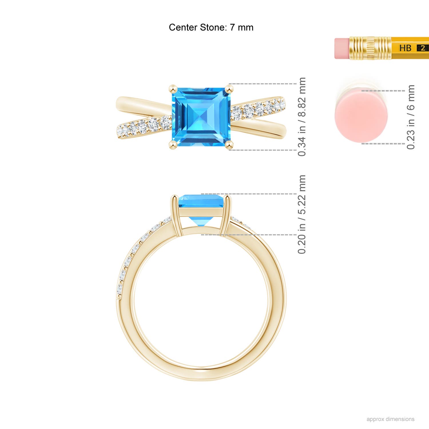 AAAA - Swiss Blue Topaz / 2.45 CT / 14 KT Yellow Gold