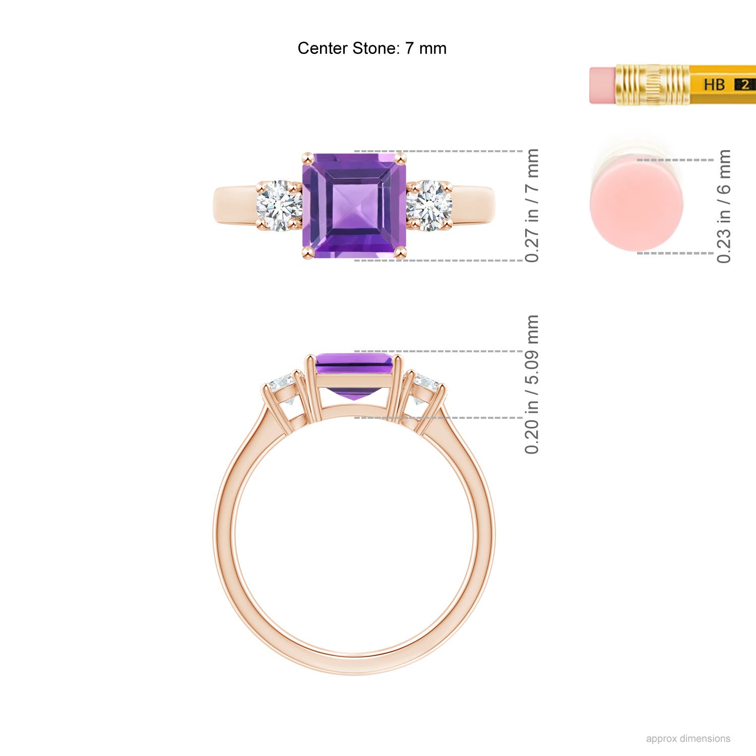AA - Amethyst / 1.62 CT / 14 KT Rose Gold