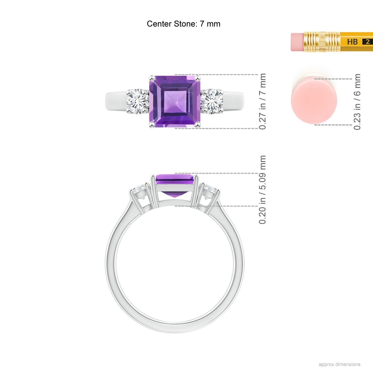 AA - Amethyst / 1.62 CT / 14 KT White Gold