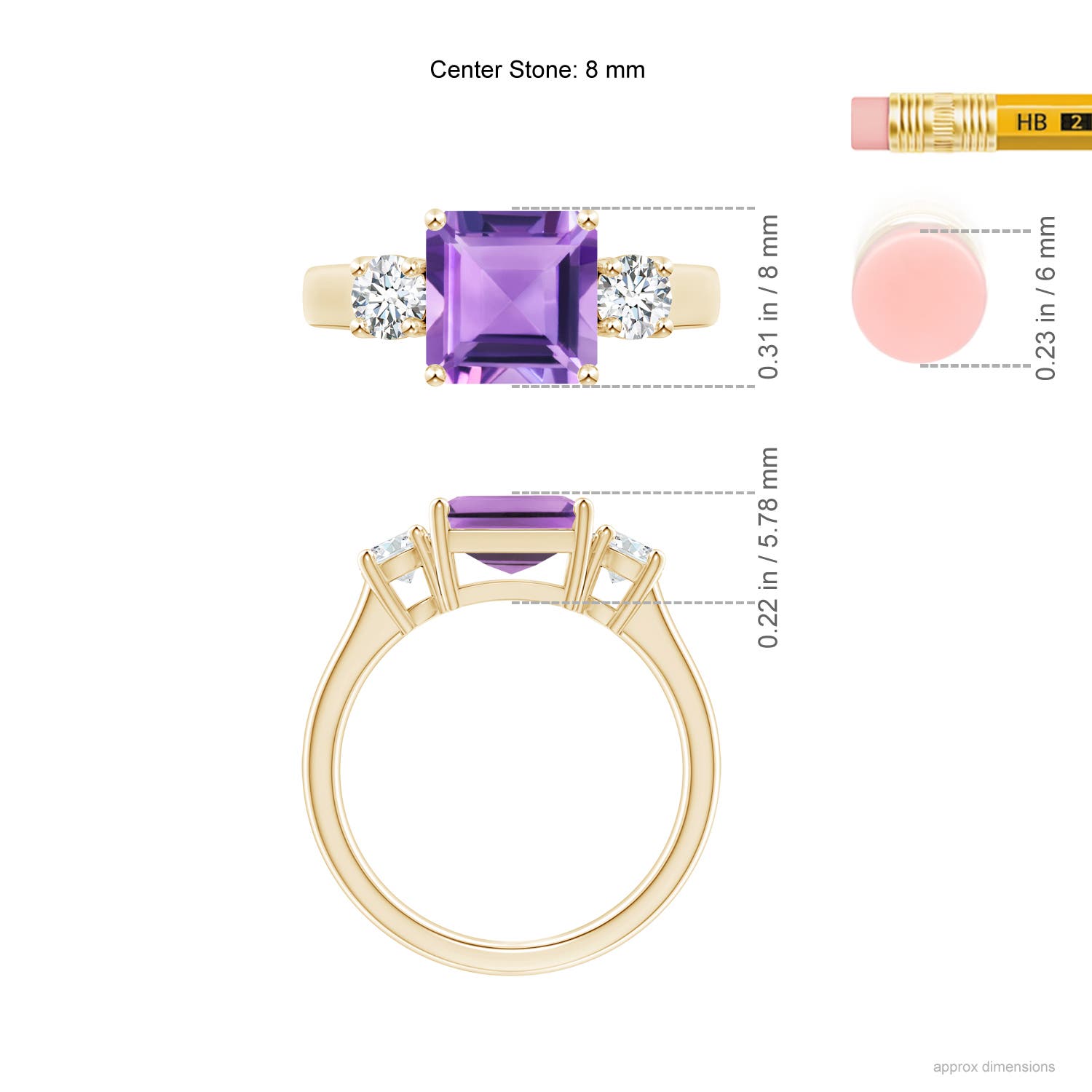 A - Amethyst / 2.46 CT / 14 KT Yellow Gold