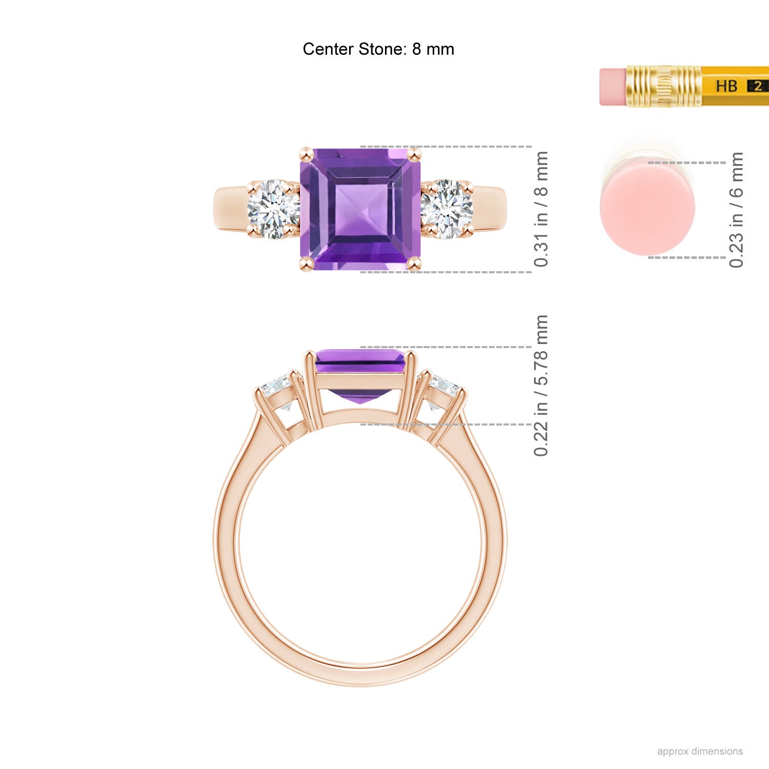 AA - Amethyst / 2.46 CT / 14 KT Rose Gold