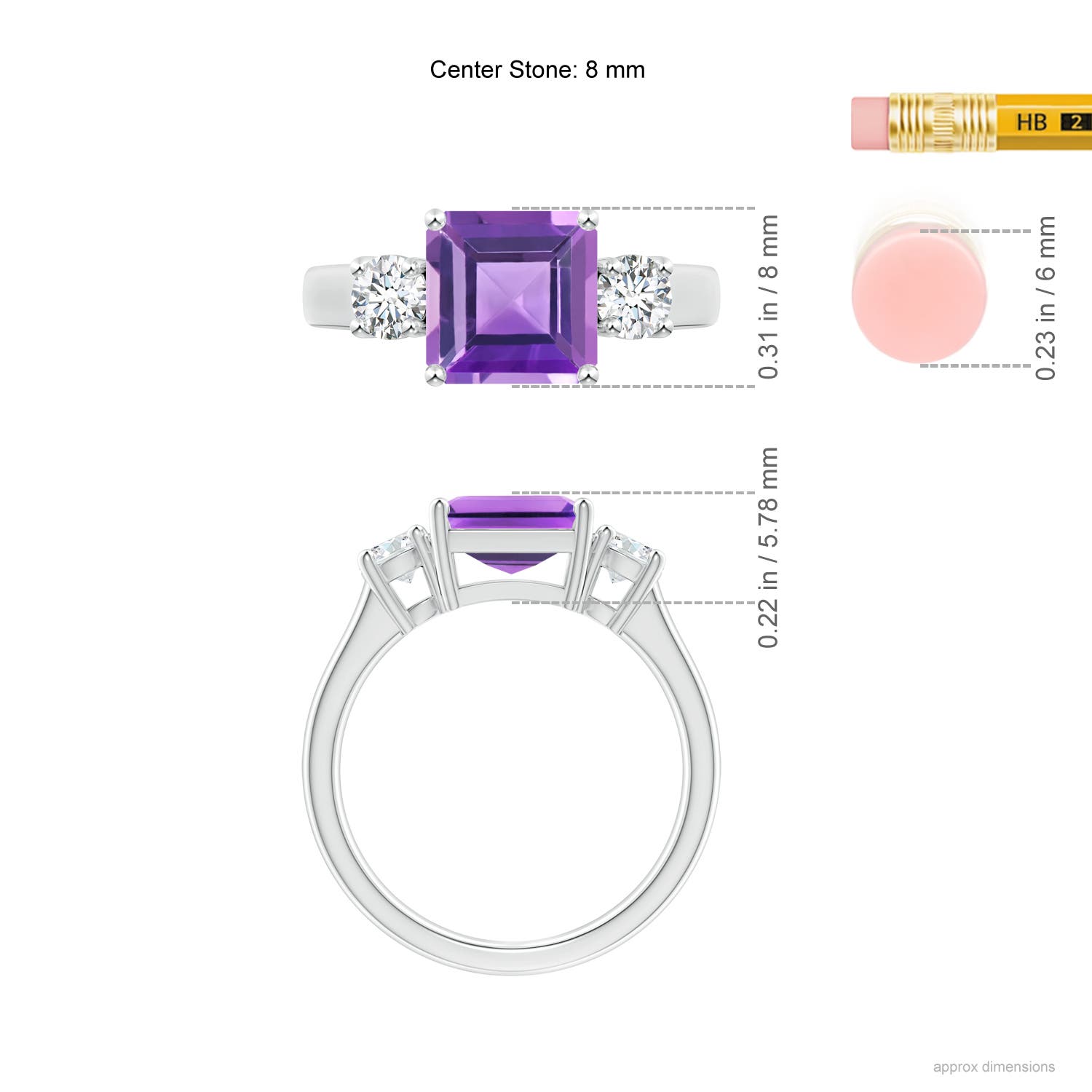 AA - Amethyst / 2.46 CT / 14 KT White Gold