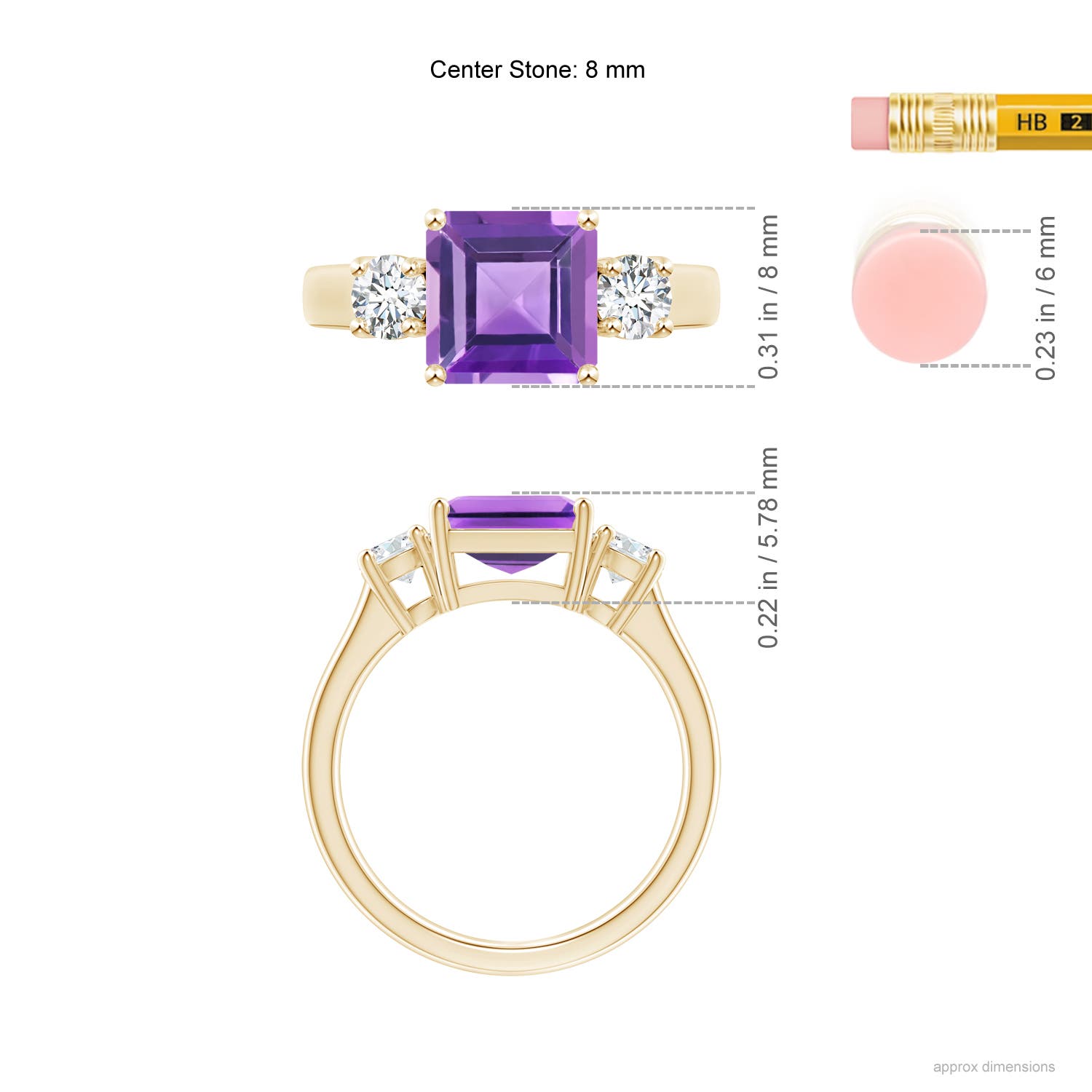 AA - Amethyst / 2.46 CT / 14 KT Yellow Gold