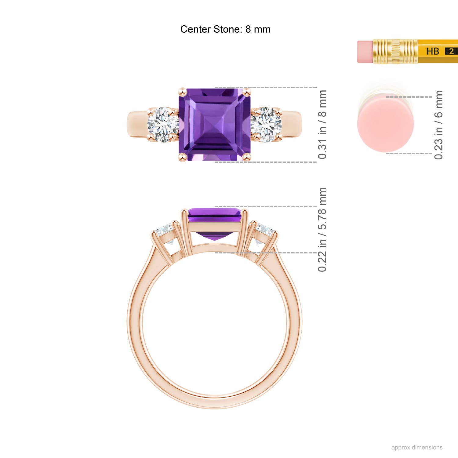 AAA - Amethyst / 2.46 CT / 14 KT Rose Gold