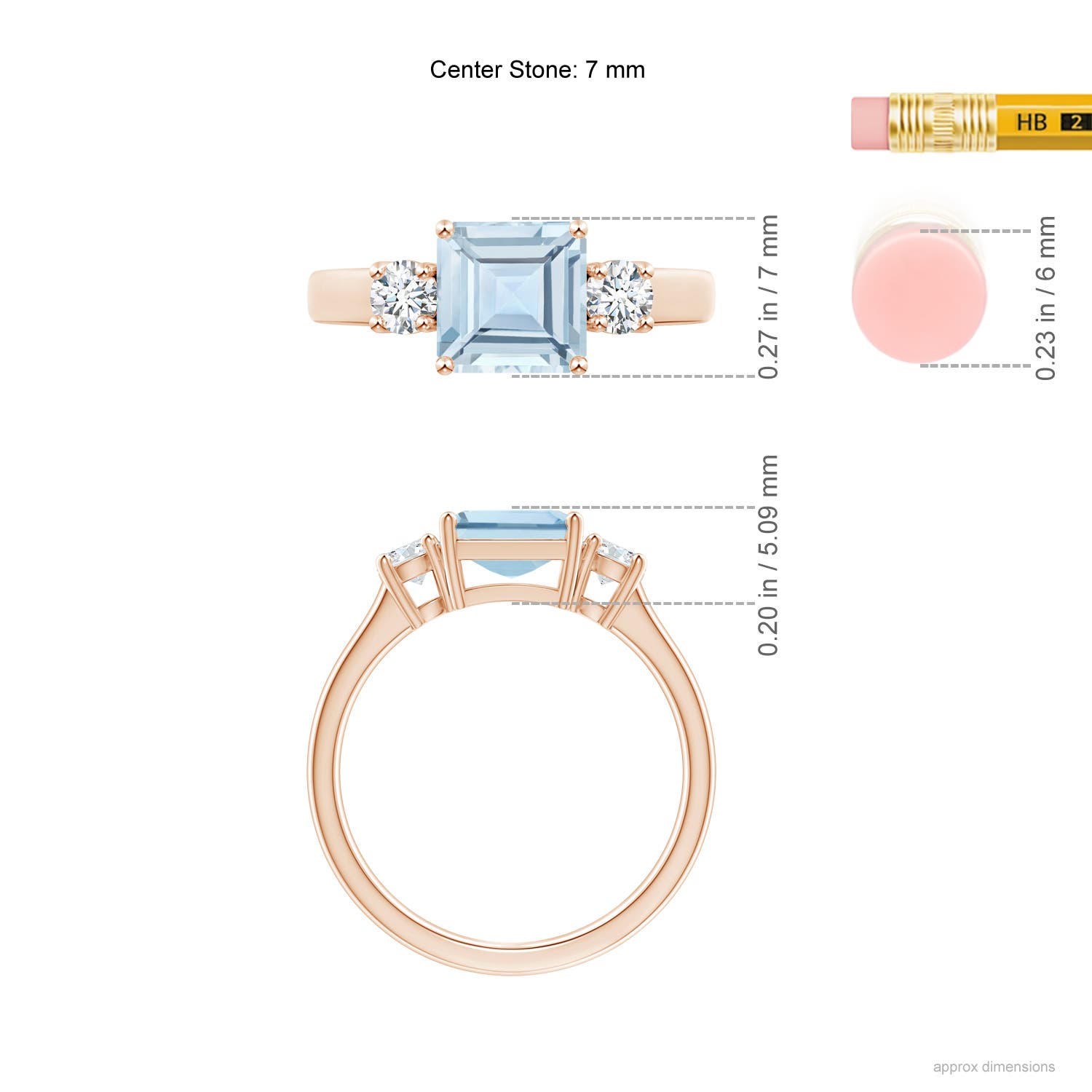 AA - Aquamarine / 1.67 CT / 14 KT Rose Gold