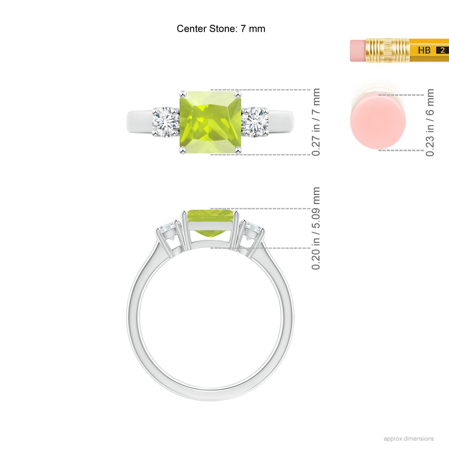 A - Peridot / 1.62 CT / 14 KT White Gold