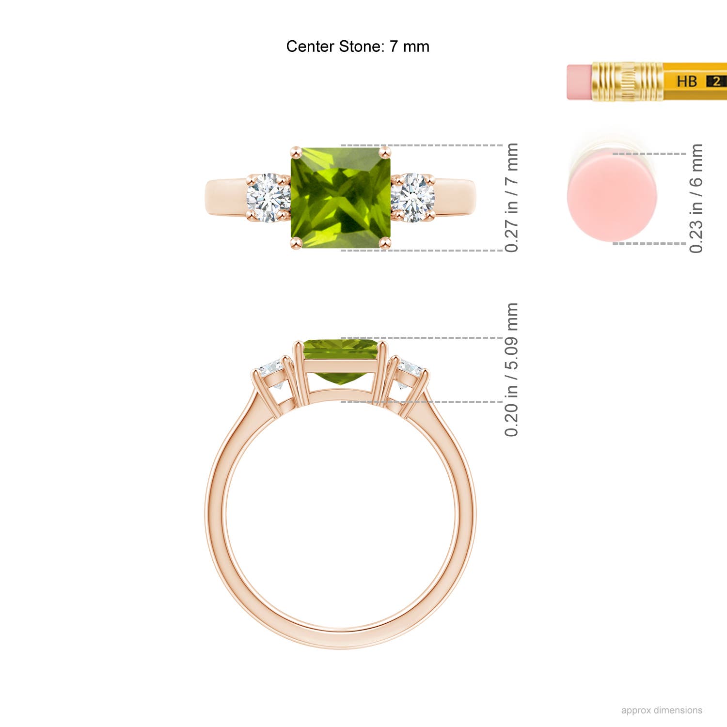 AAA - Peridot / 1.62 CT / 14 KT Rose Gold