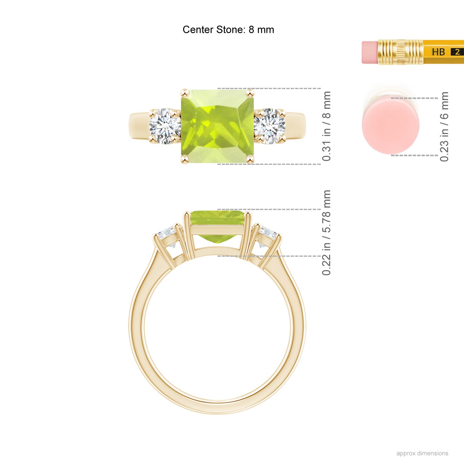 A - Peridot / 2.46 CT / 14 KT Yellow Gold