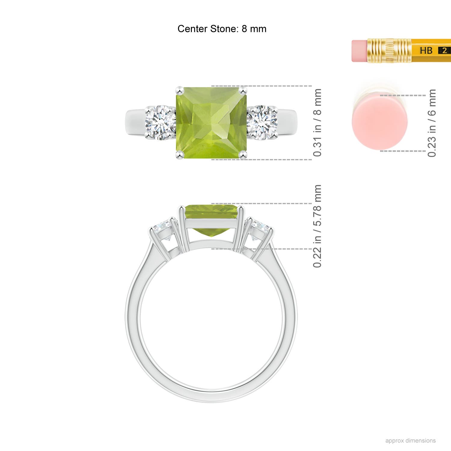 AA - Peridot / 2.46 CT / 14 KT White Gold