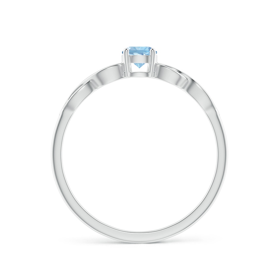 4mm AAA Solitaire Aquamarine Infinity Shank Ring in White Gold side 1