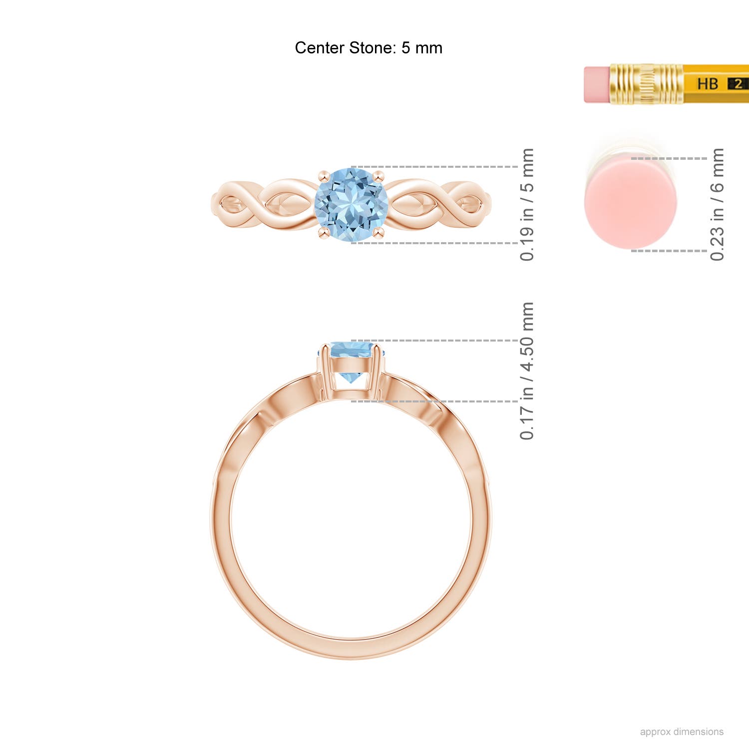 AAA - Aquamarine / 0.4 CT / 14 KT Rose Gold