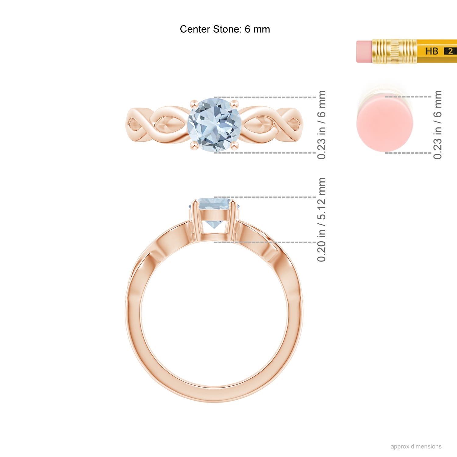 A - Aquamarine / 0.72 CT / 14 KT Rose Gold