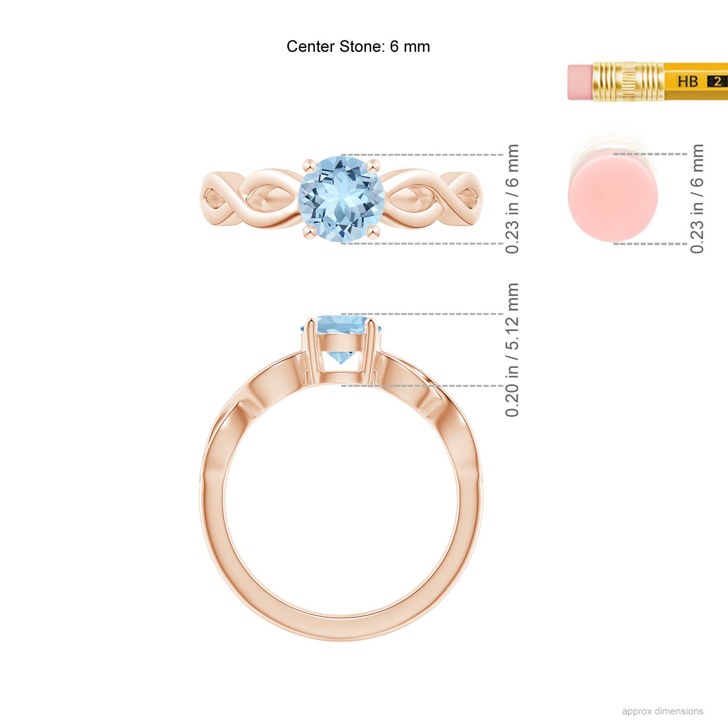 AAA - Aquamarine / 0.72 CT / 14 KT Rose Gold