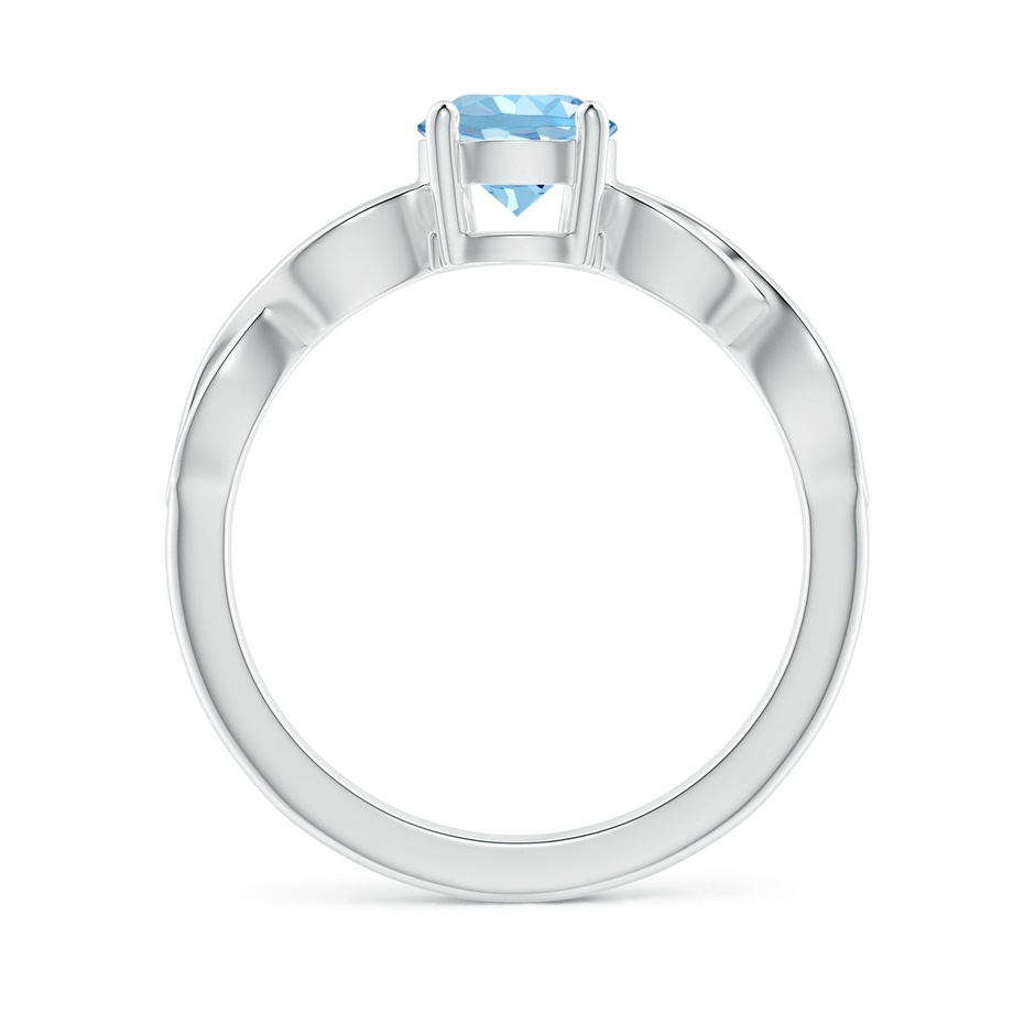 6mm AAAA Solitaire Aquamarine Infinity Shank Ring in White Gold side 1