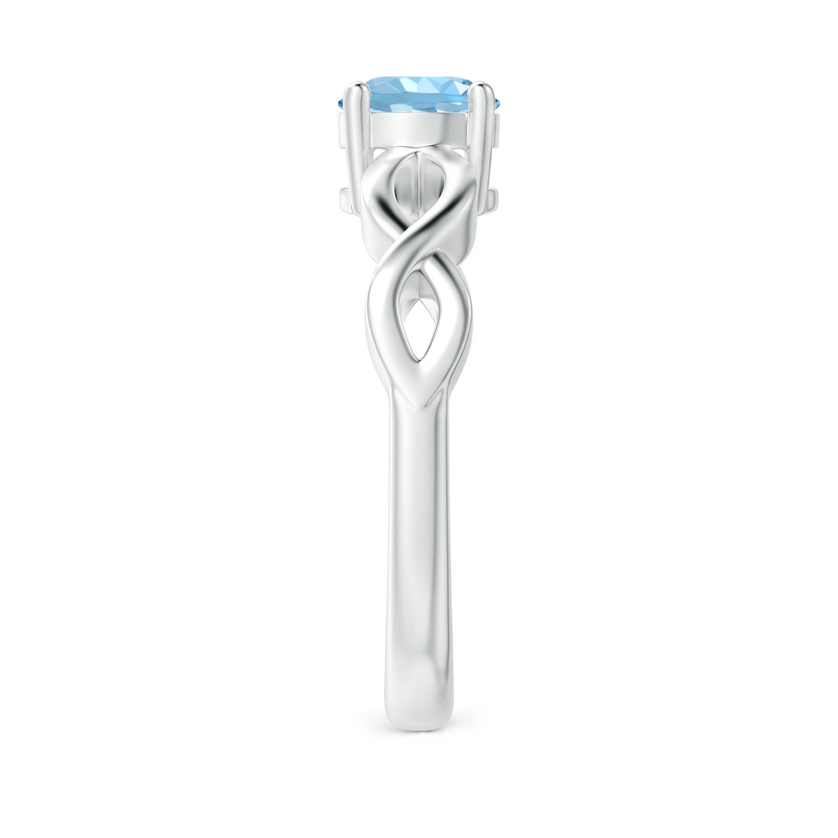 6mm AAAA Solitaire Aquamarine Infinity Shank Ring in White Gold side 2