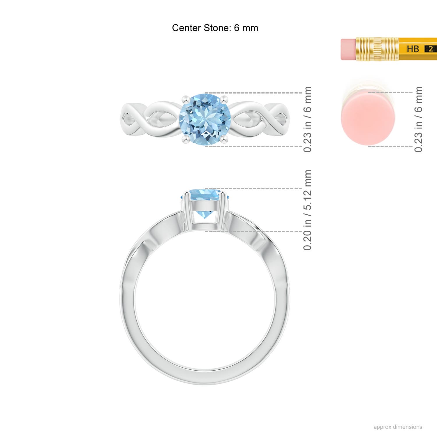 AAAA - Aquamarine / 0.72 CT / 14 KT White Gold