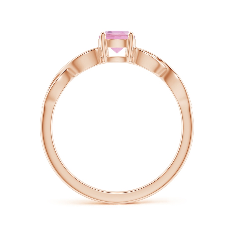 5mm A Solitaire Pink Tourmaline Infinity Shank Ring in Rose Gold side 1