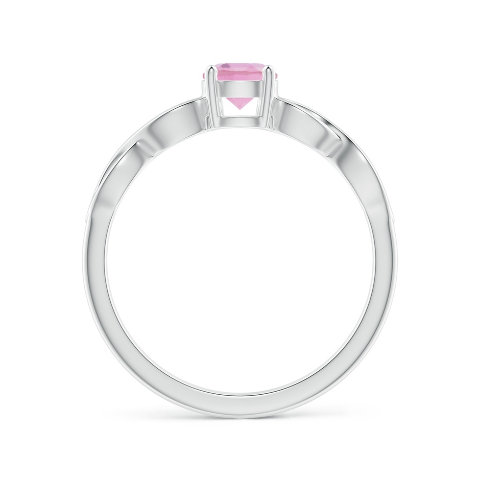 5mm A Solitaire Pink Tourmaline Infinity Shank Ring in White Gold side 1