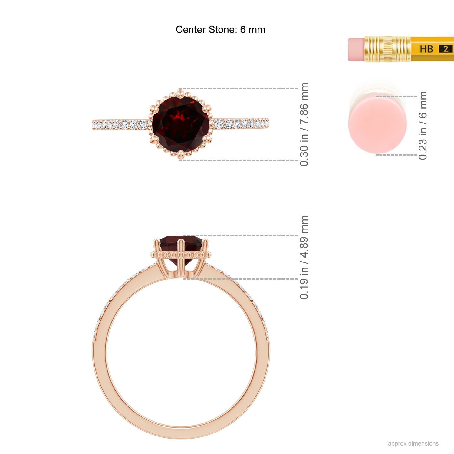 A - Garnet / 1.1 CT / 14 KT Rose Gold