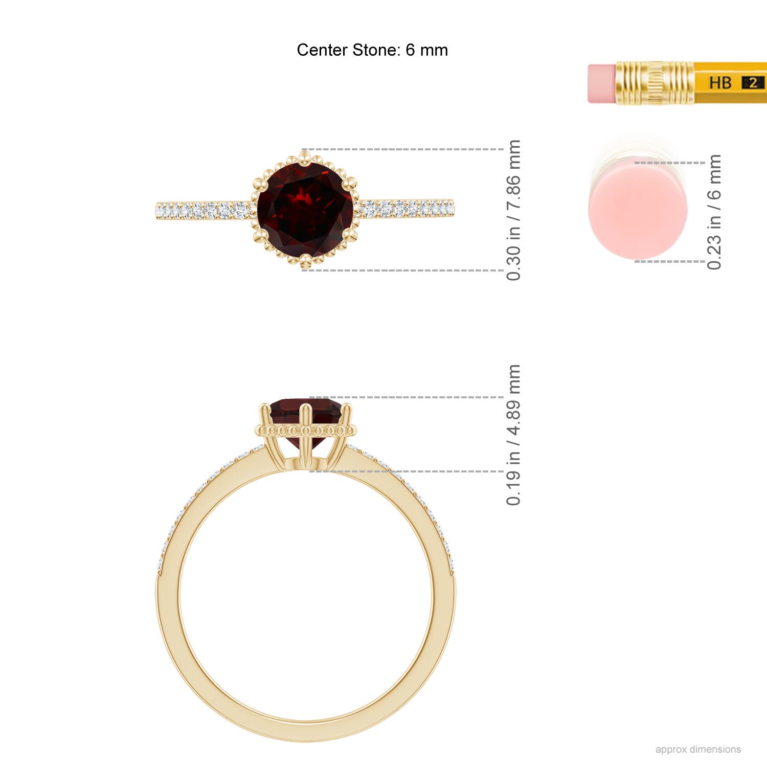 A - Garnet / 1.1 CT / 14 KT Yellow Gold