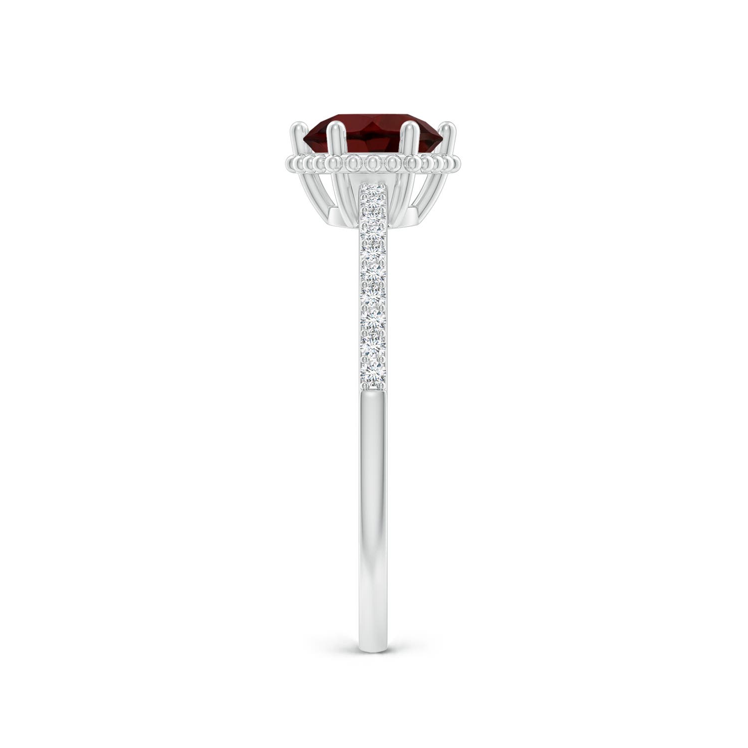 AA - Garnet / 1.1 CT / 14 KT White Gold