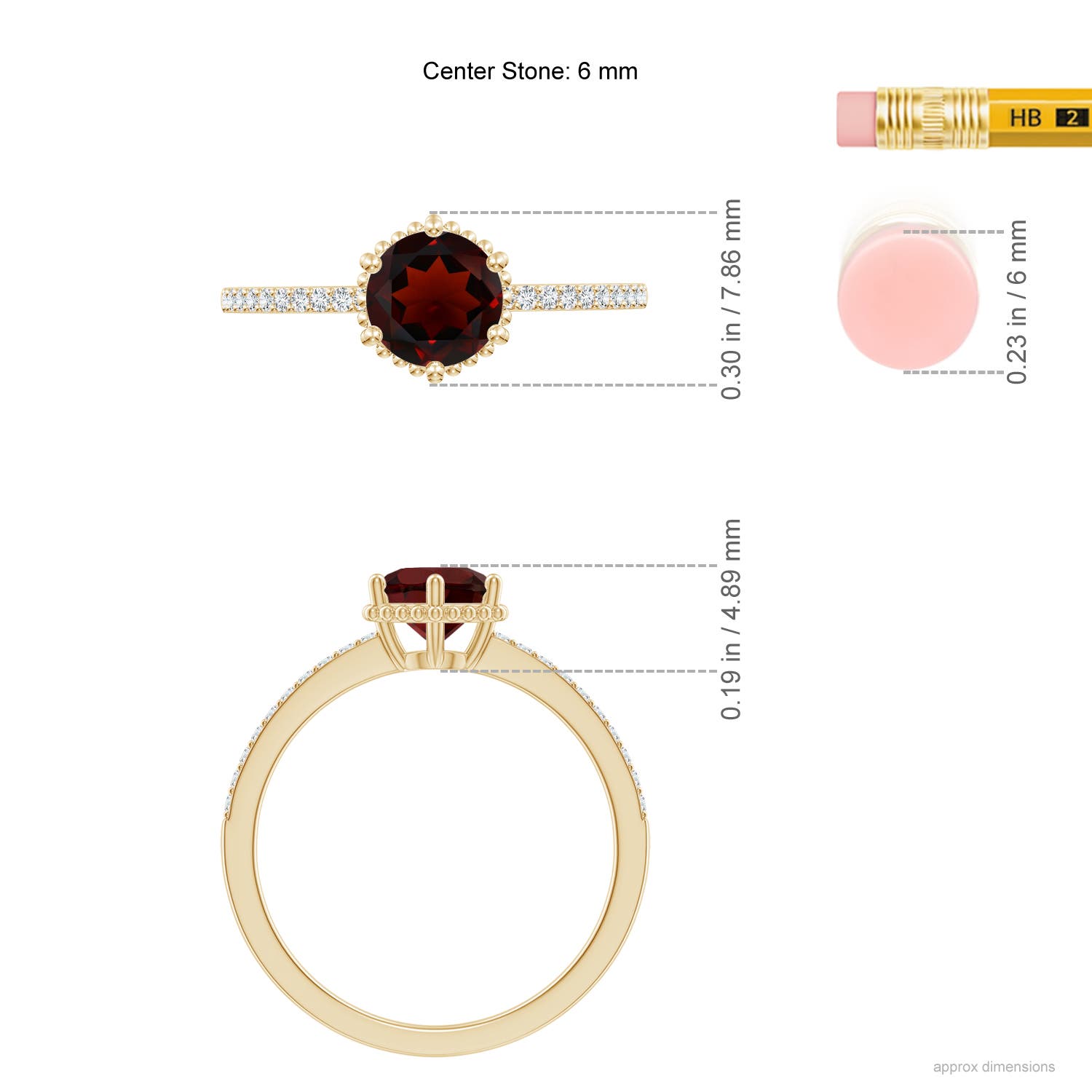 AA - Garnet / 1.1 CT / 14 KT Yellow Gold