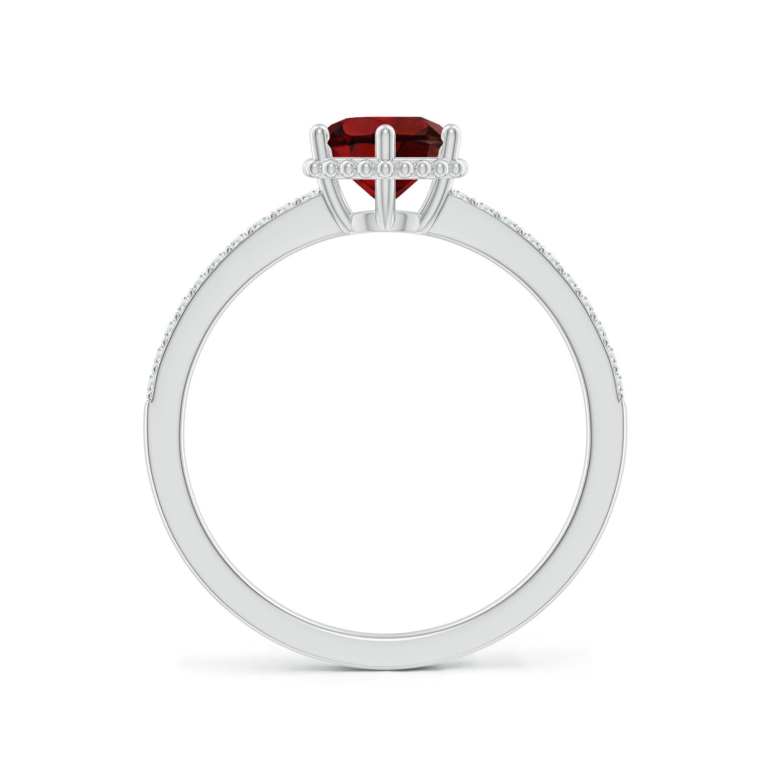 AAA - Garnet / 1.1 CT / 14 KT White Gold