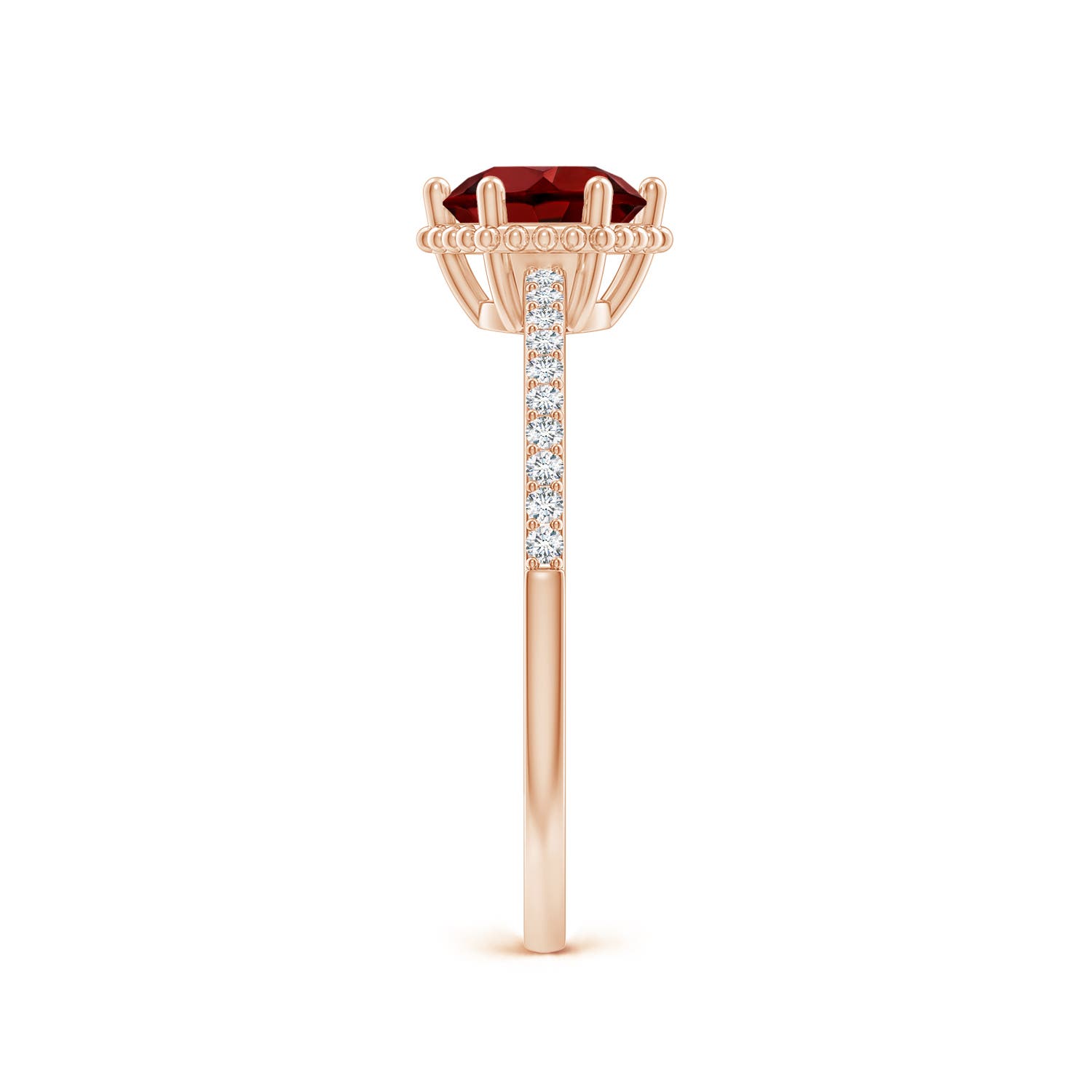 AAAA - Garnet / 1.1 CT / 14 KT Rose Gold