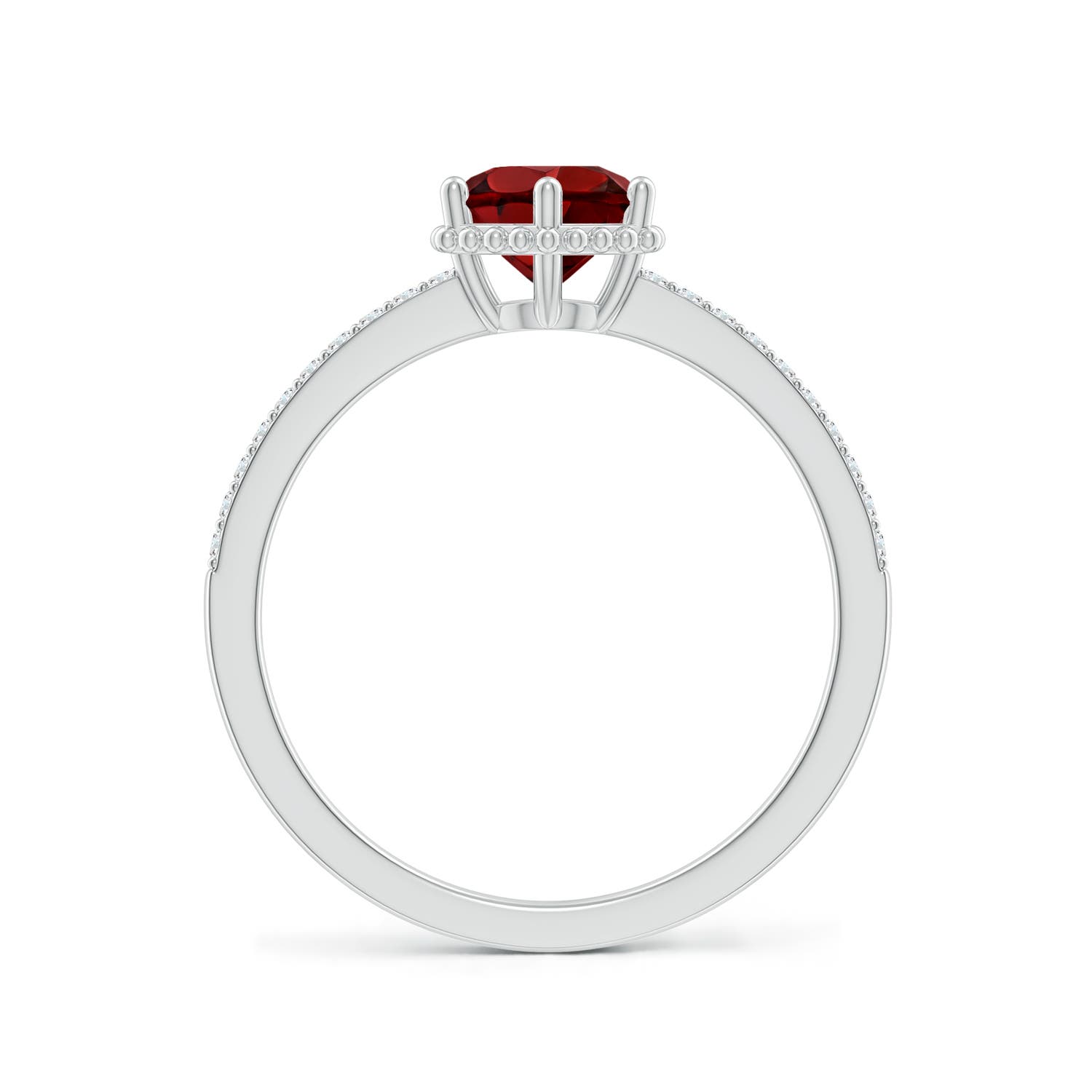 AAAA - Garnet / 1.1 CT / 14 KT White Gold