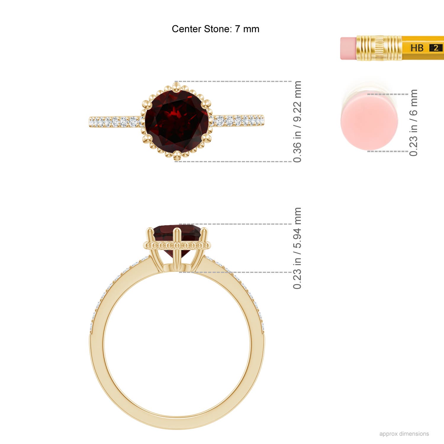 A - Garnet / 1.64 CT / 14 KT Yellow Gold