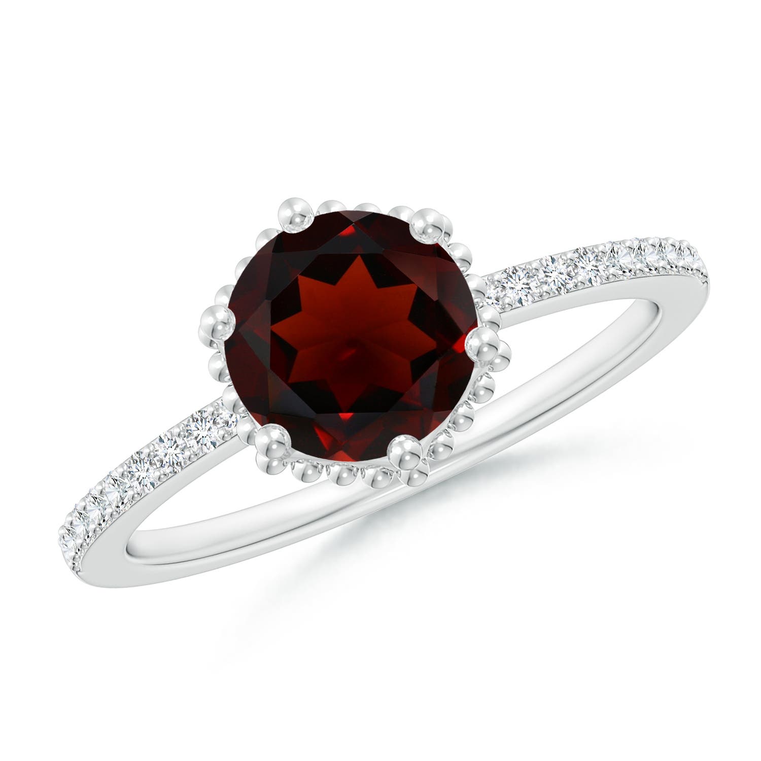 AA - Garnet / 1.64 CT / 14 KT White Gold