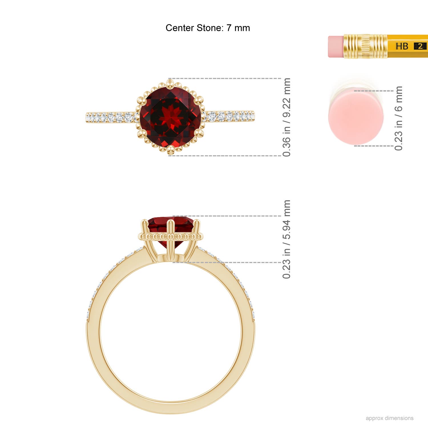 AAAA - Garnet / 1.64 CT / 14 KT Yellow Gold