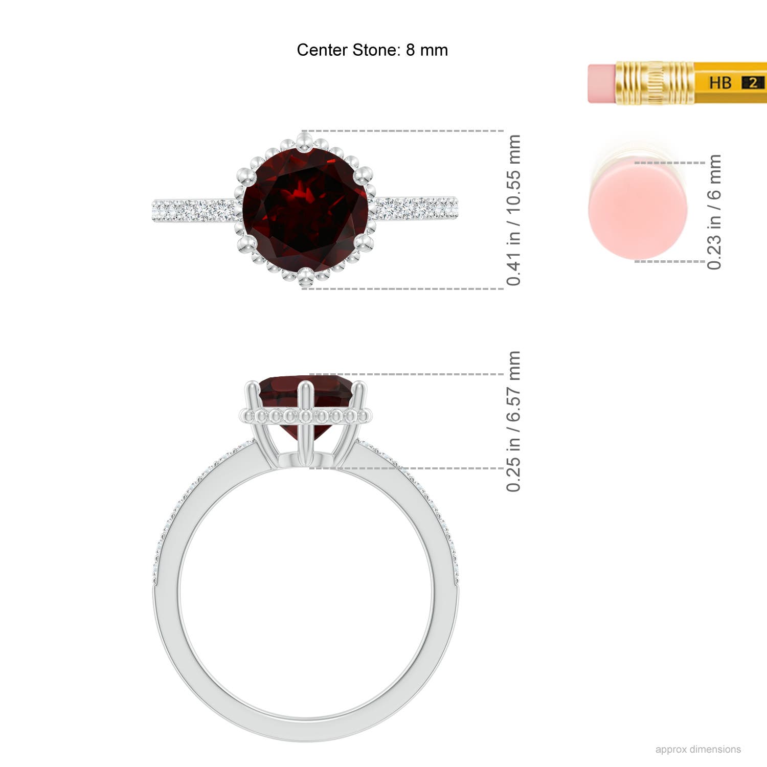 A - Garnet / 2.39 CT / 14 KT White Gold